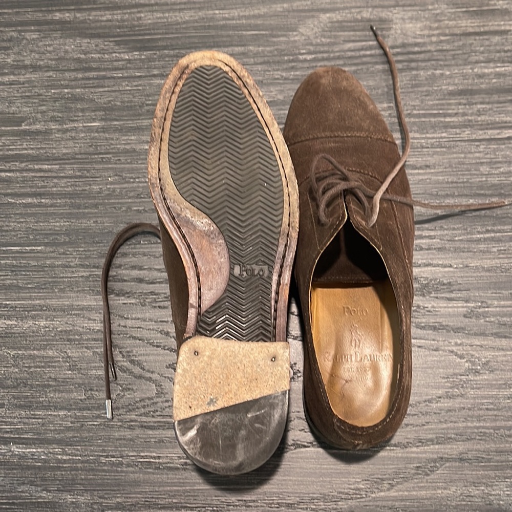 POLO RALPH LAUREN SUEDE CAP TOE SHOES SIZE 8 1/2D - Picture 6 of 8